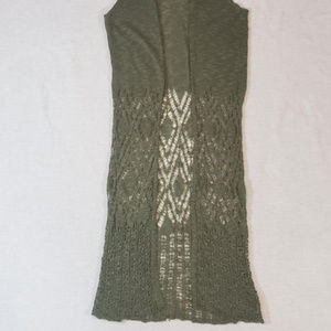 Charotte Russe knit green sleeveless cardigan/wrap